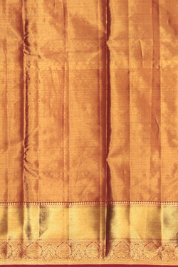 Collection of Kanchipattu Gold Pavada Unstitched Set in a gallery layout