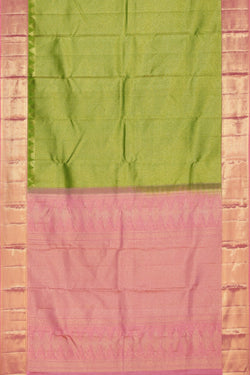 Collection of Kanchipattu Brocade Green Saree in a gallery layout