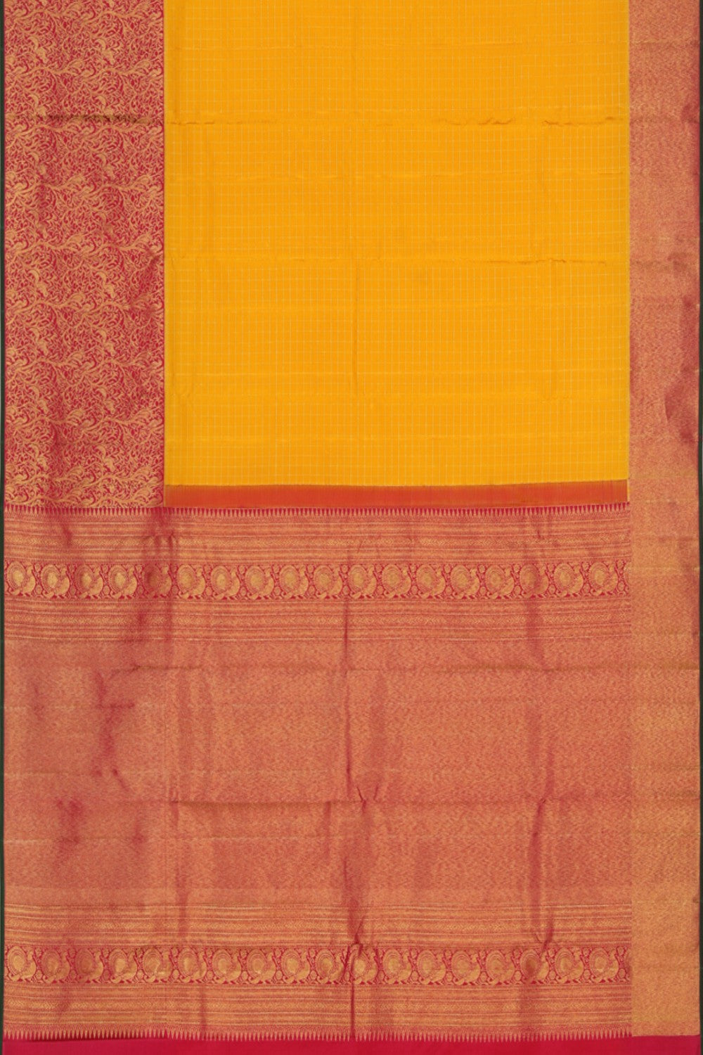 Collection of Kanchipattu Mustard Saree in a gallery layout