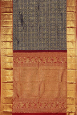 Collection of Kanchipattu Brocade Indigo Blue Saree in a gallery layout