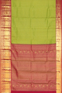 Collection of Kanchipattu Brocade Green Saree in a gallery layout