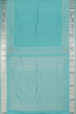 Collection of Kanchipattu Turquoise Blue Saree in a gallery layout