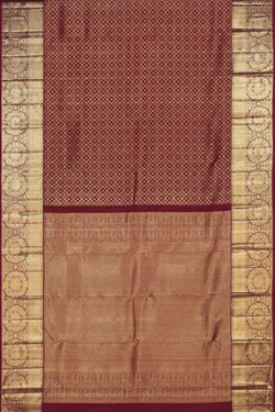 Collection of Kanchipattu Brocade Maroon Saree in a gallery layout