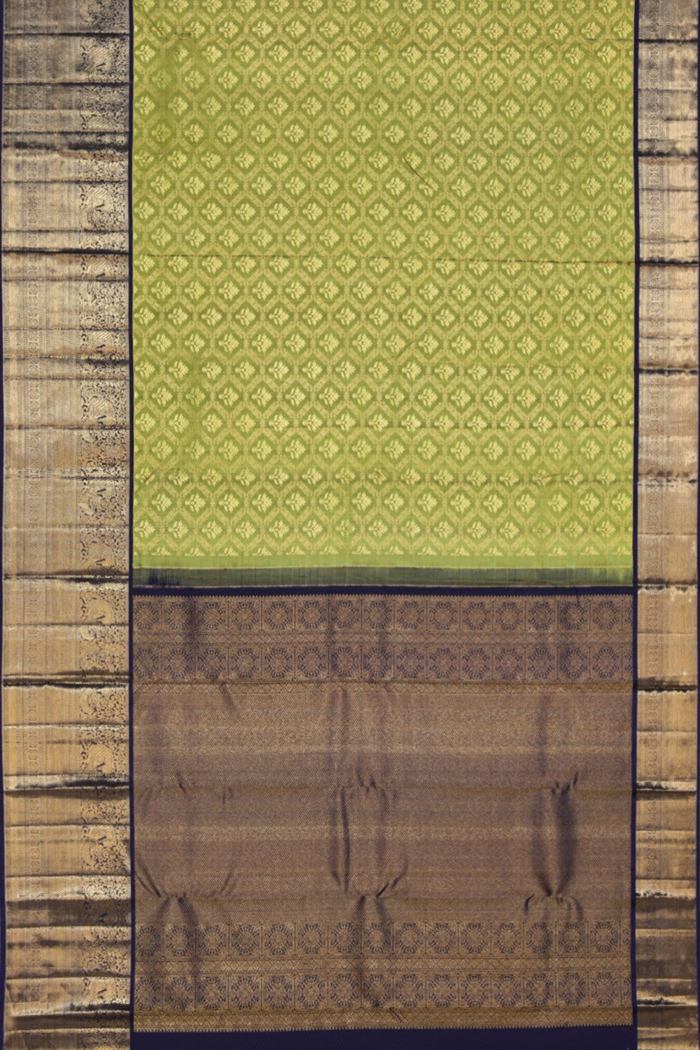 Collection of Kanchipattu Brocade Green Saree in a gallery layout