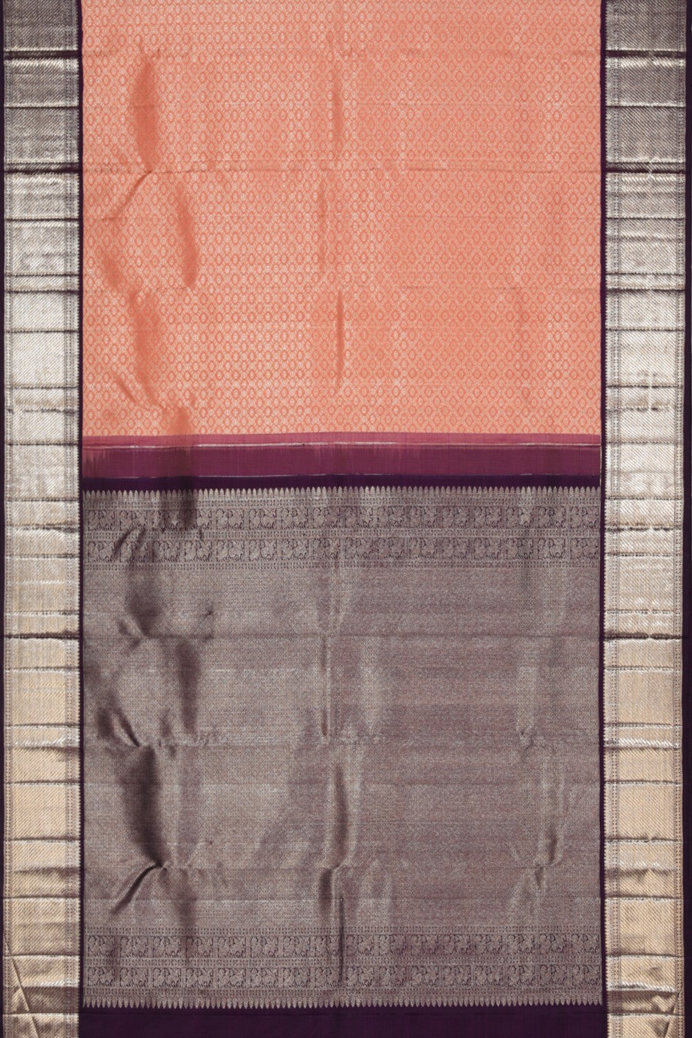 Collection of Kanchipattu Brocade Peach Saree in a gallery layout