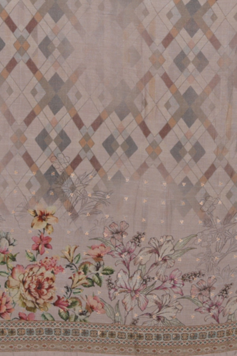 Image of Linen Silk Unstitched Suit Set Fabric (3 Pcs Set)