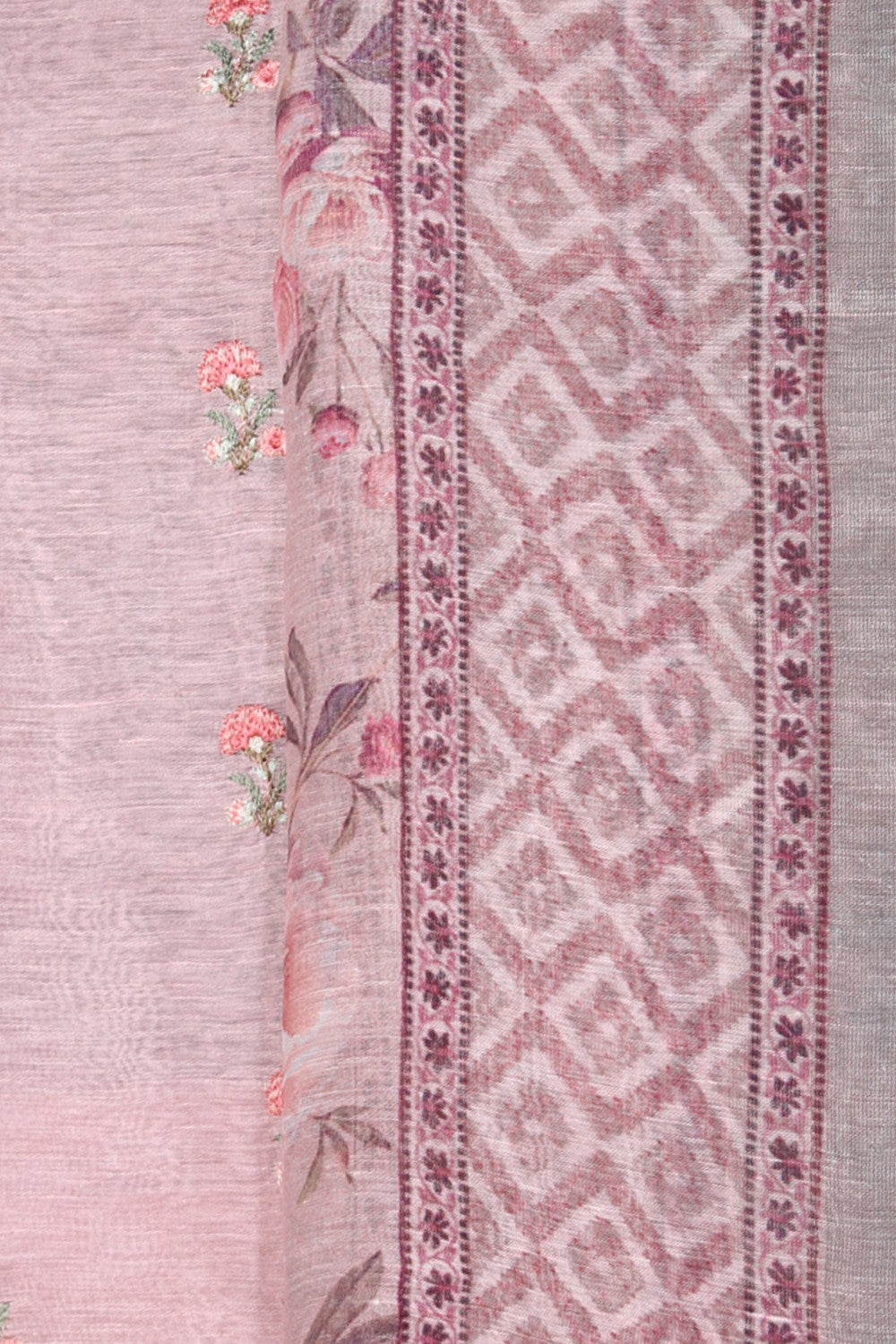 Image of Linen Silk Unstitched Suit Set Fabric (3 Pcs Set)