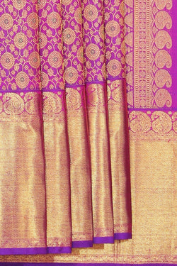 Collection of Arani Silk Purple Saree in a gallery layout