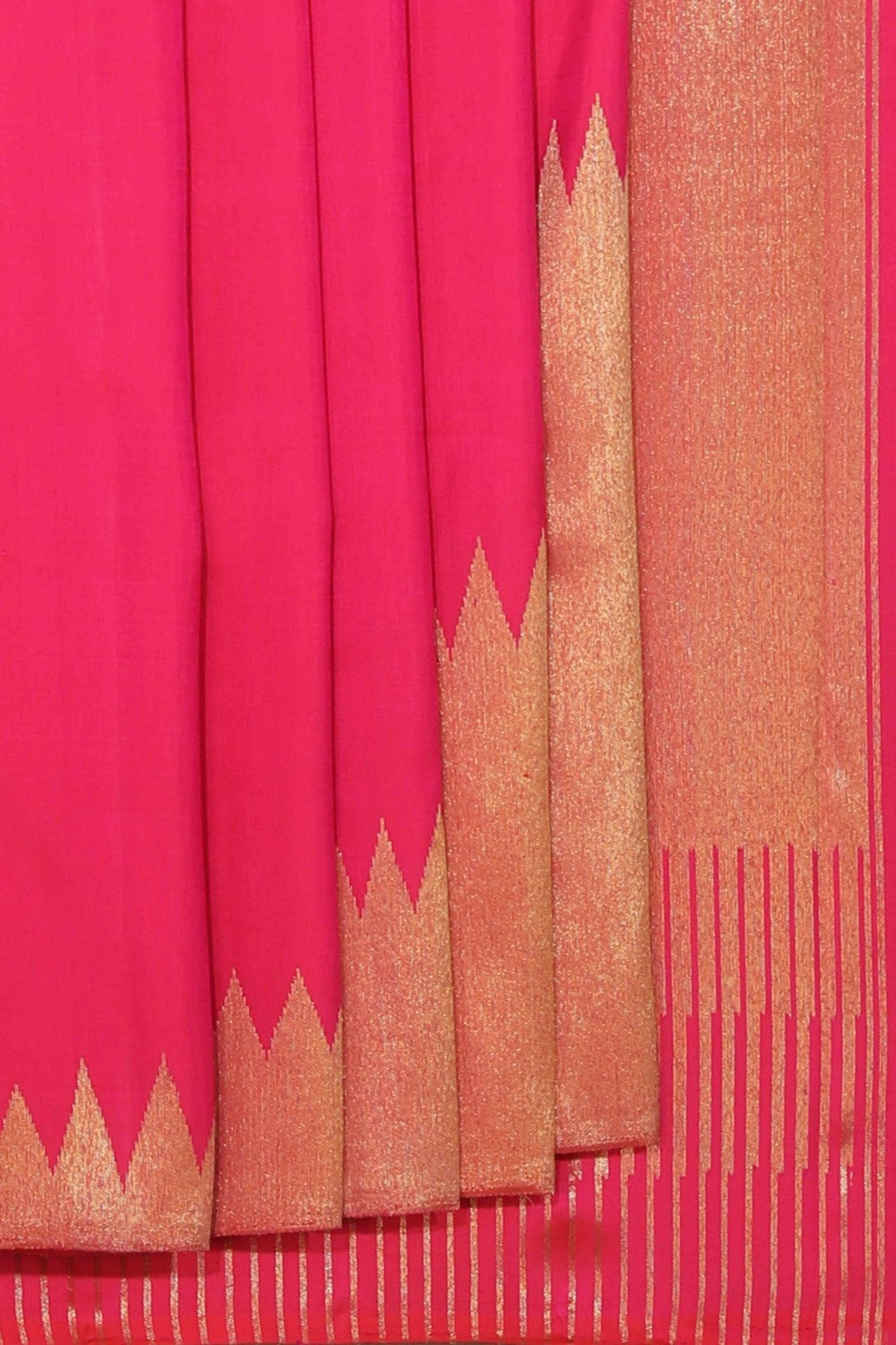 Collection of Arani Silk Fuchsia Pink Saree in a gallery layout