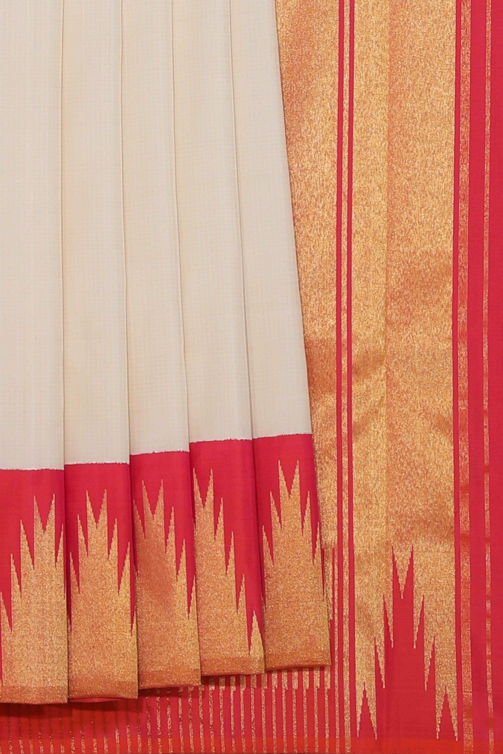 Collection of Arani Silk Off-White Saree in a gallery layout