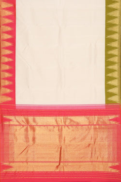 Collection of Arani Silk Off-White Saree in a gallery layout