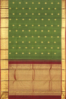 Collection of Arani Silk Green Saree in a gallery layout