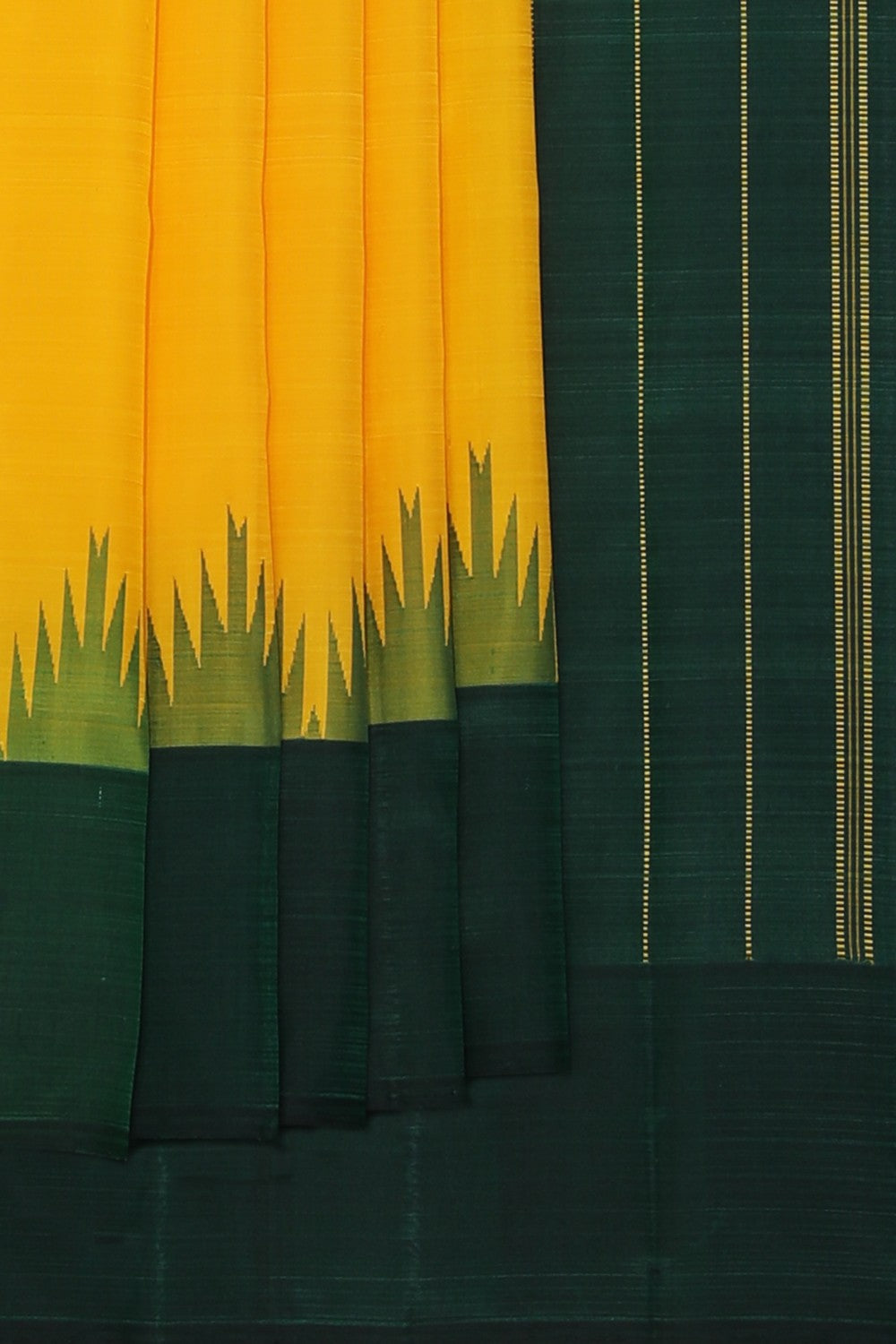 Collection of Arani Silk Yellow Saree in a gallery layout