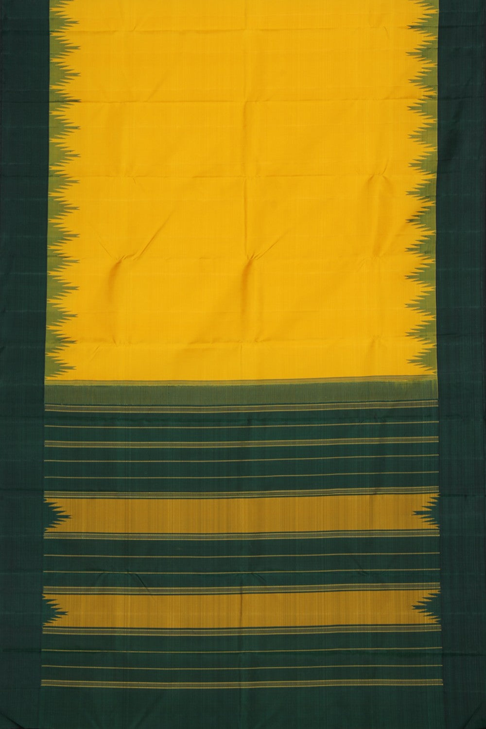 Collection of Arani Silk Yellow Saree in a gallery layout