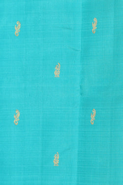 Collection of Arani Silk Sea Blue Saree in a gallery layout