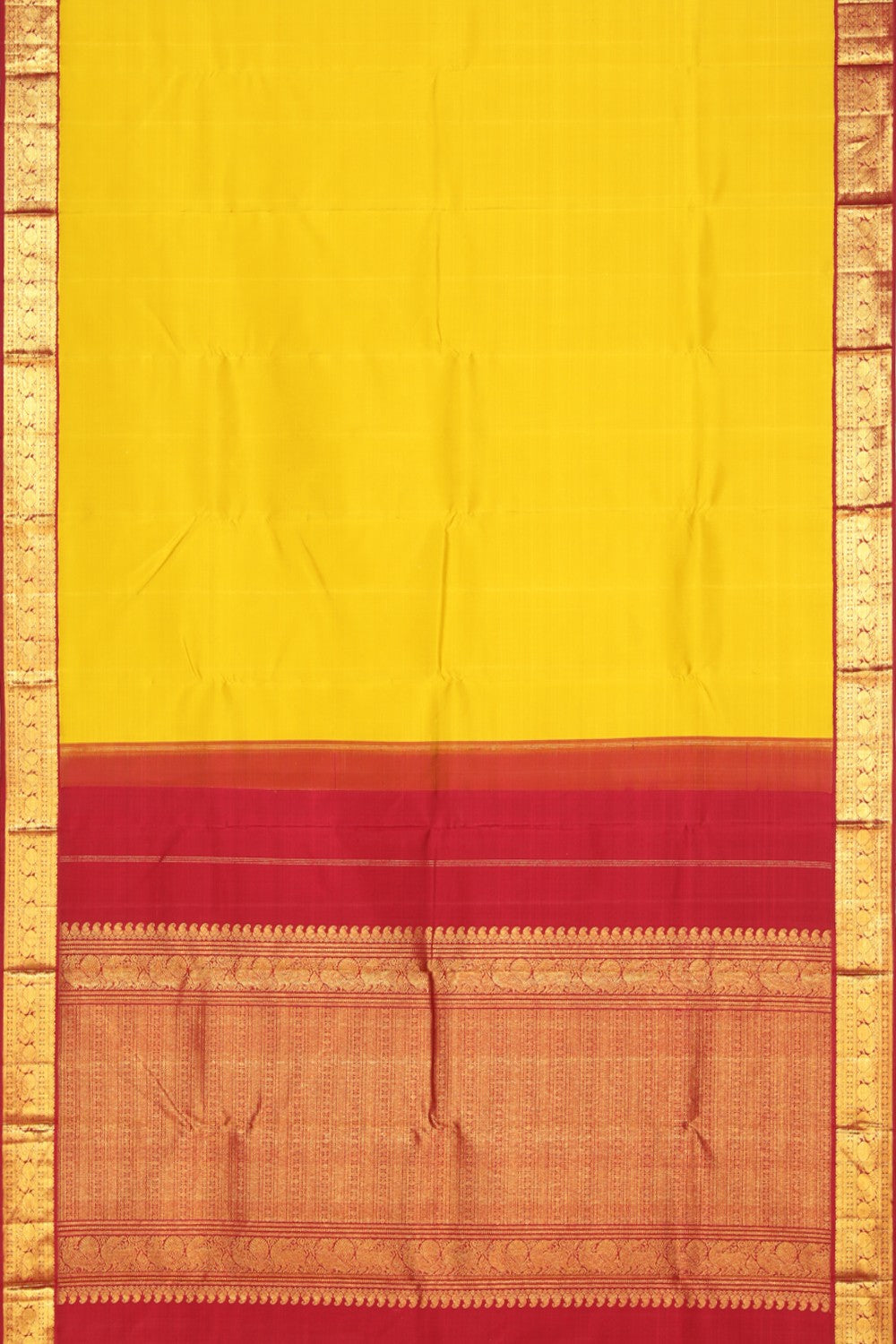 Collection of Arani Silk Spring Yellow Saree in a gallery layout