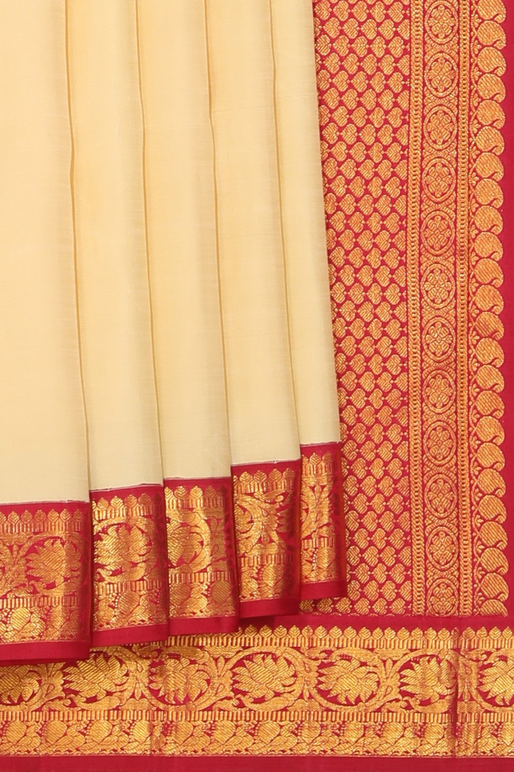 Collection of Arani Silk Beige Saree in a gallery layout