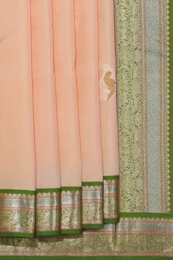 Collection of Arani Silk Peach Saree in a gallery layout