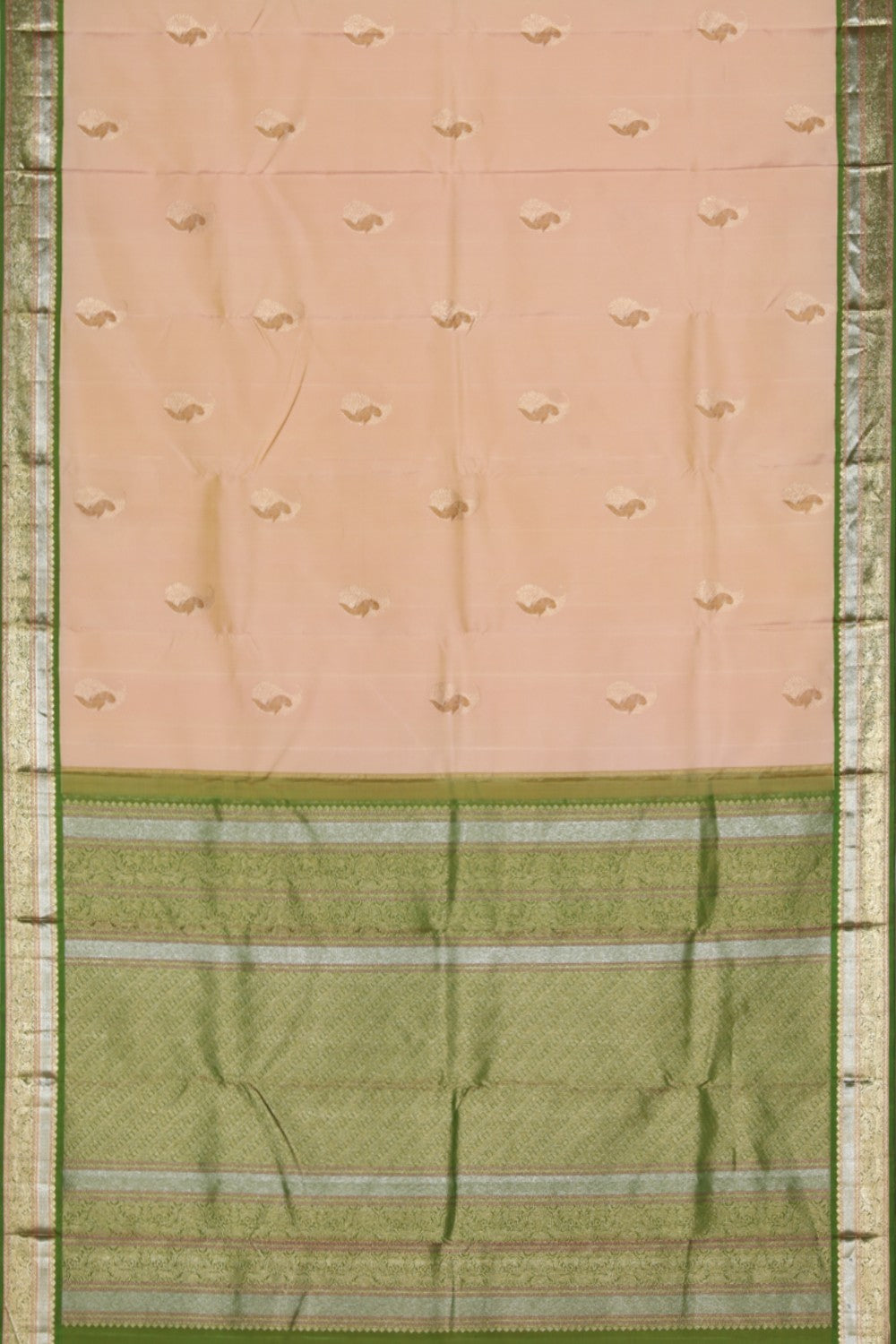 Collection of Arani Silk Peach Saree in a gallery layout