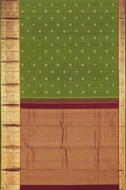 Collection of Arani Silk Green Saree in a gallery layout