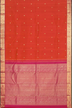 Collection of Arani Silk Orange Saree in a gallery layout