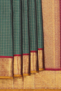 Collection of Arani Silk Bottle Green Saree in a gallery layout