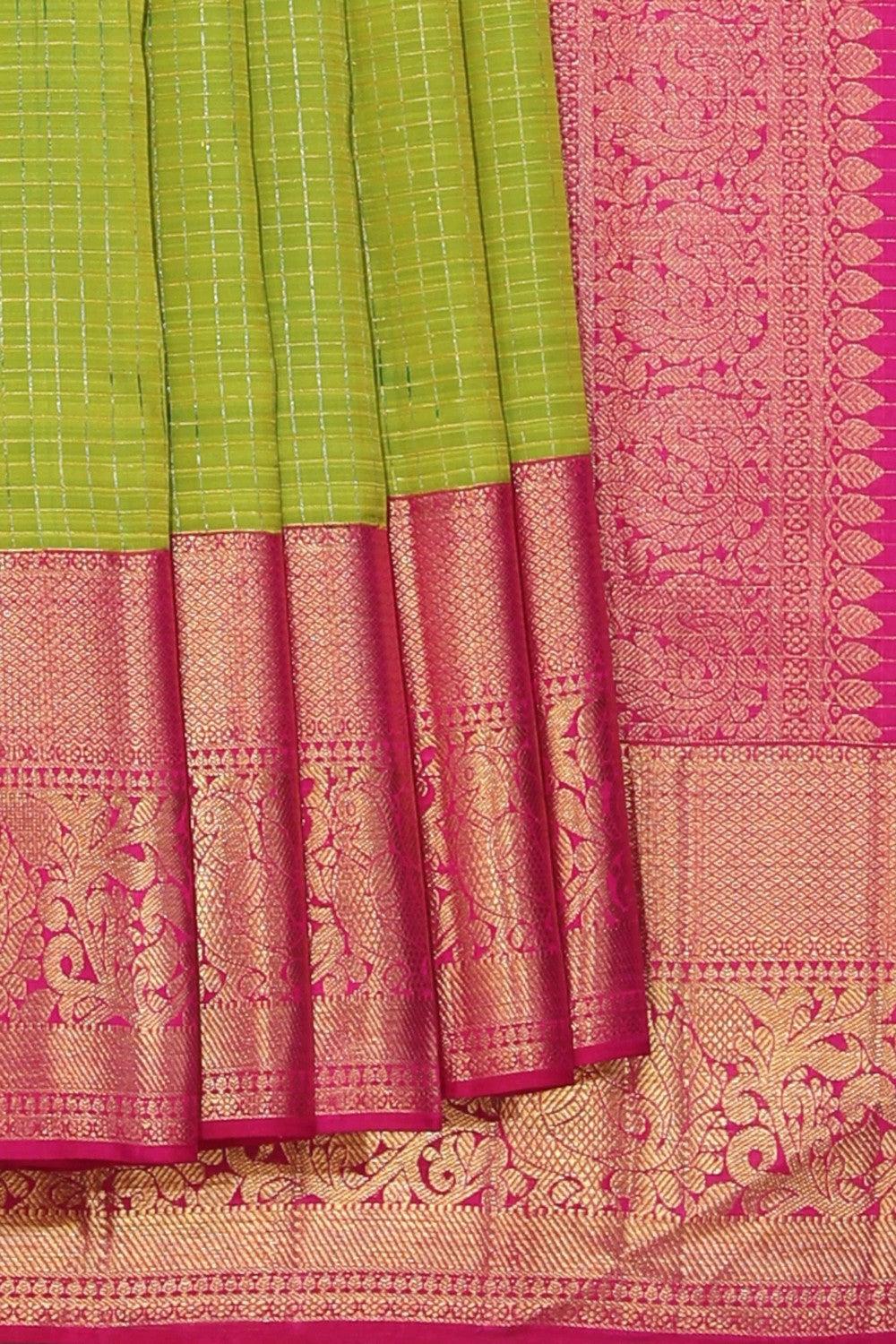 Collection of Arani Silk Green Saree in a gallery layout