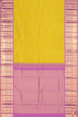 Collection of Kanjivaram Silk Yellow Saree in a gallery layout