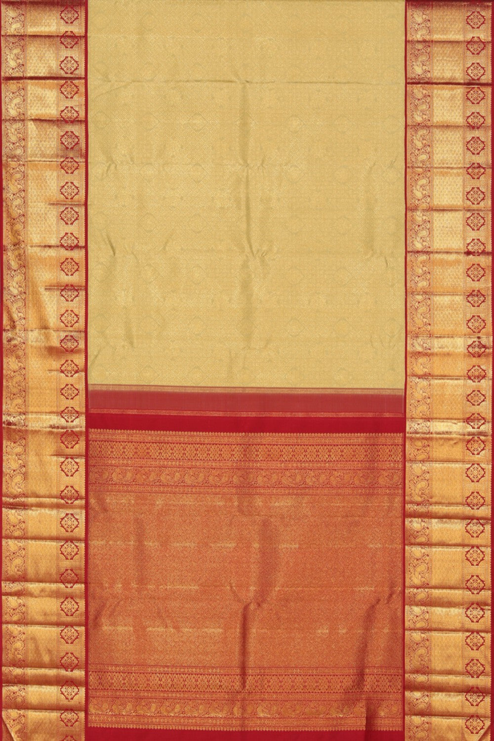 Collection of Kanjivaram Silk Gold Saree in a gallery layout