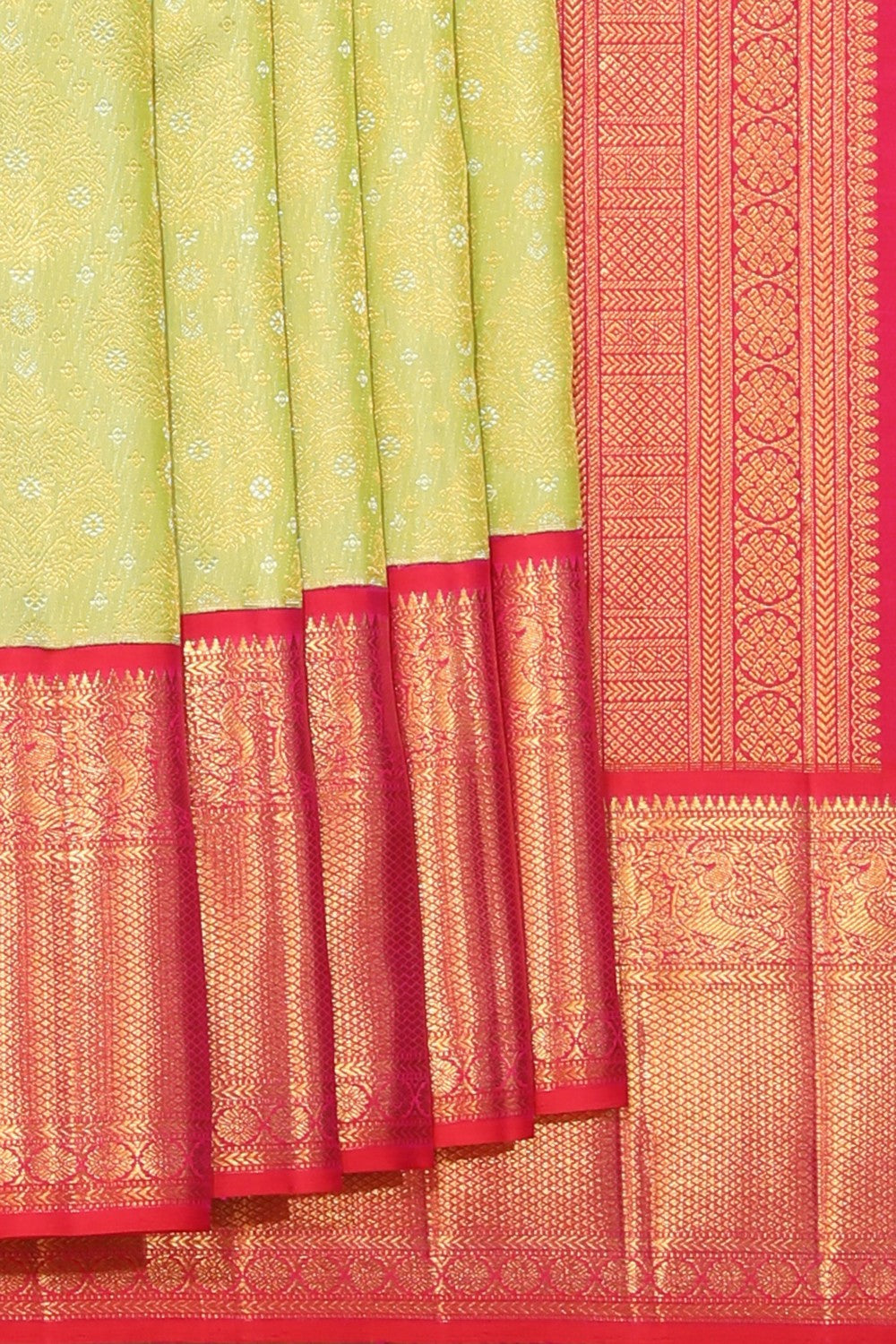 Kanjivaram Silk Mint-Green Saree