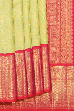 Collection of Kanjivaram Silk Mint-Green Saree in a gallery layout