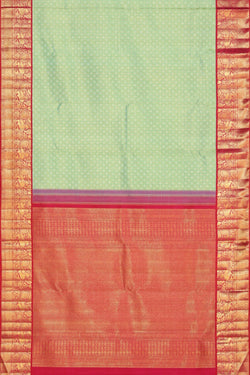 Collection of Kanjivaram Silk Sea-Green Saree in a gallery layout