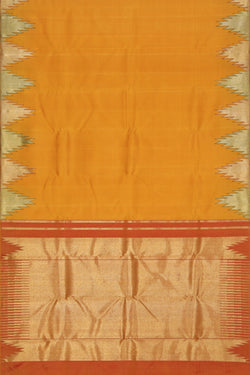 Collection of Kanjivaram Silk Mustard Saree in a gallery layout