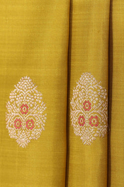 Collection of Kanjivaram Silk Yellow Saree in a gallery layout