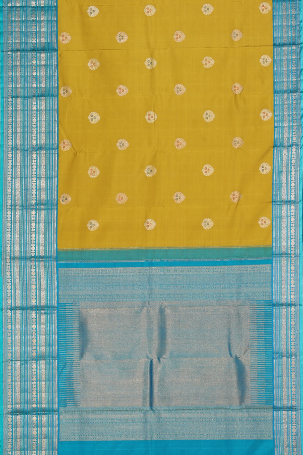 Collection of Kanjivaram Silk Yellow Saree in a gallery layout