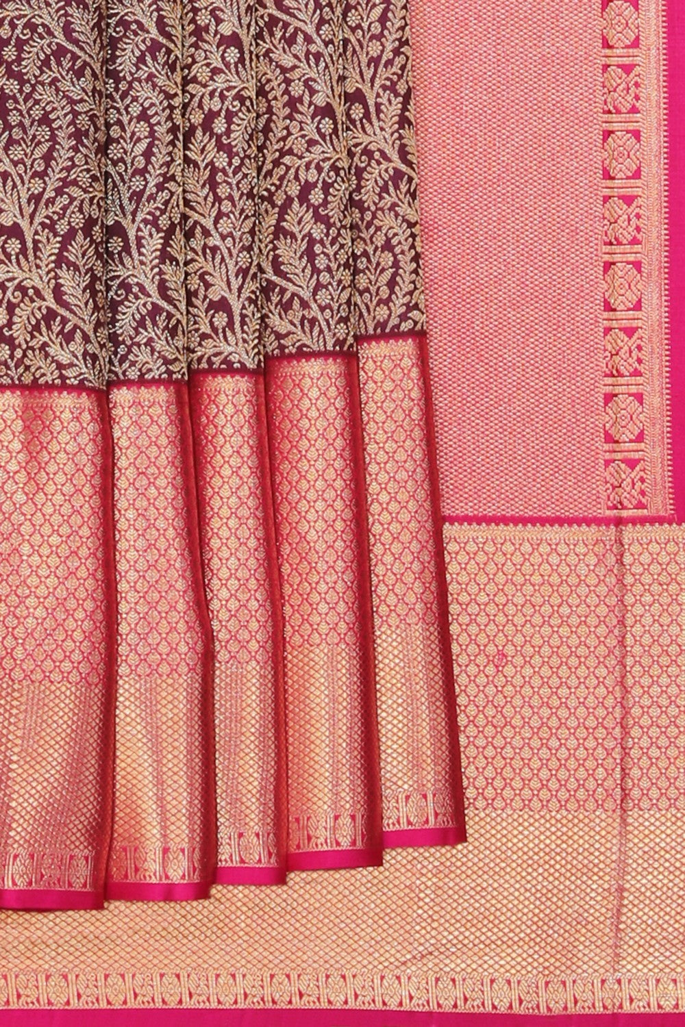 Collection of Kanchipattu Brocade Violet Saree in a gallery layout