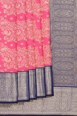 Collection of Kanchipattu Brocade Pink Saree in a gallery layout