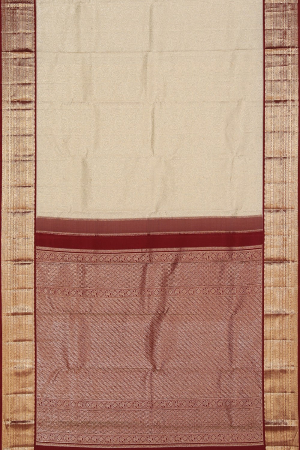 Kanchipattu Brocade Off-White Saree