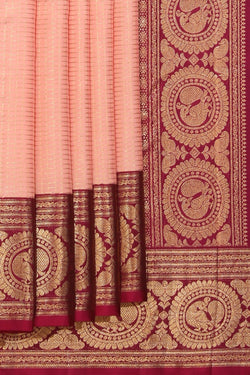 Collection of Kanchipattu Peach Saree in a gallery layout