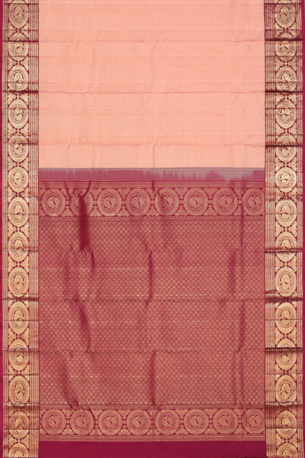 Image of Kanchipattu Peach Saree