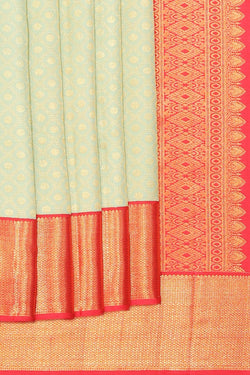 Collection of Kanchipattu Brocade Mint Green Saree in a gallery layout