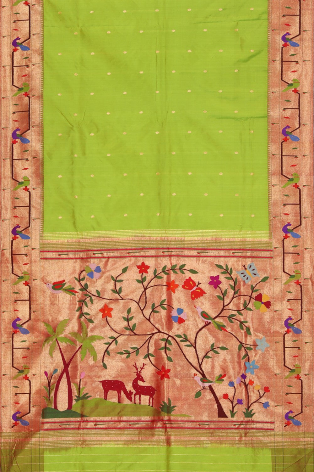 Collection of Paithani A Beautiful Green Saree in a gallery layout