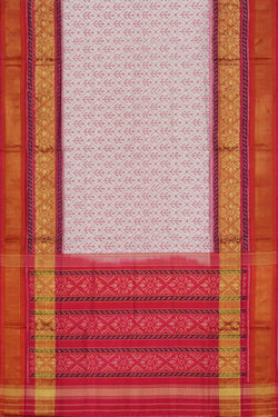 Collection of Rajkot Patola Silk Off-White Saree in a gallery layout