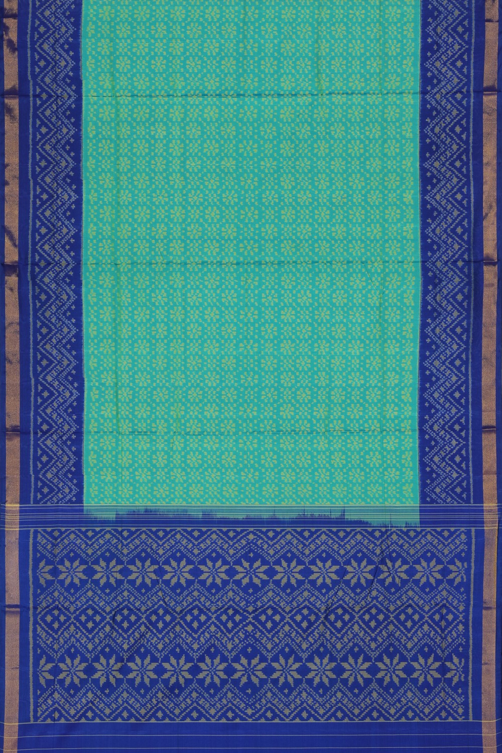 Collection of Rajkot Patola Sea Green Saree in a gallery layout