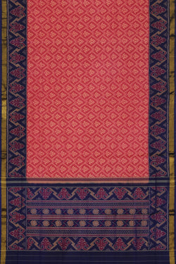 Collection of Rajkot Patola Peach Pink Saree in a gallery layout