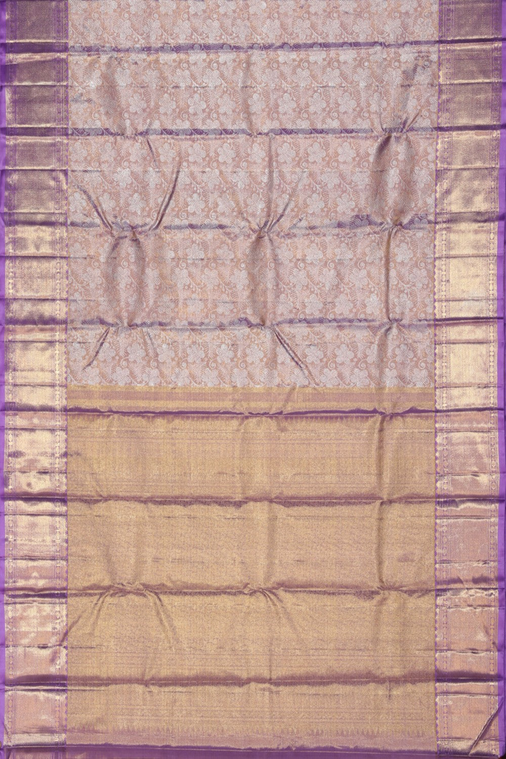 Kanchipuram Silk Brocade Purple Saree