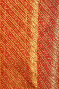 Image of Kanchipuram Silk Brocade Gold Saree