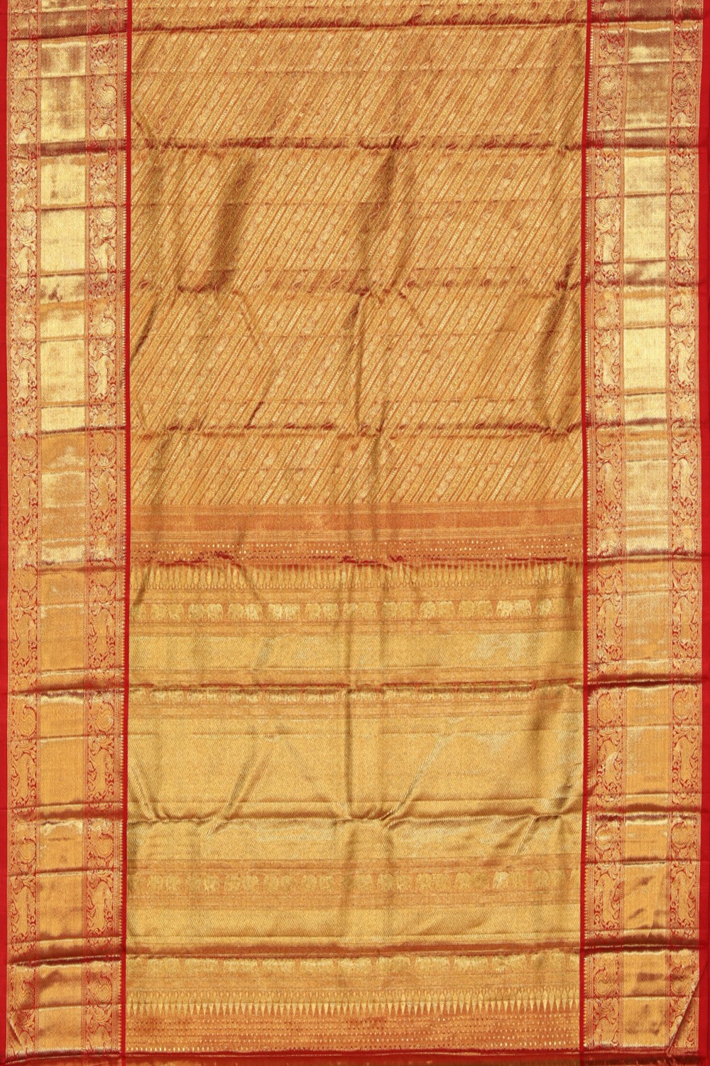 Kanchipuram Silk Brocade Gold Saree