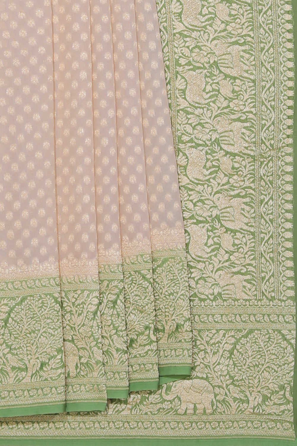 Collection of Banarasi Georgette Cream Saree in a gallery layout