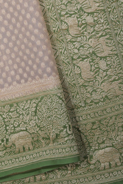 Collection of Banarasi Georgette Cream Saree in a gallery layout